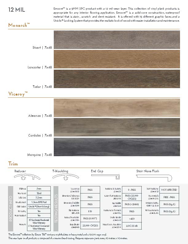 Emcore Luxury Vinyl Plank SPC Flooring