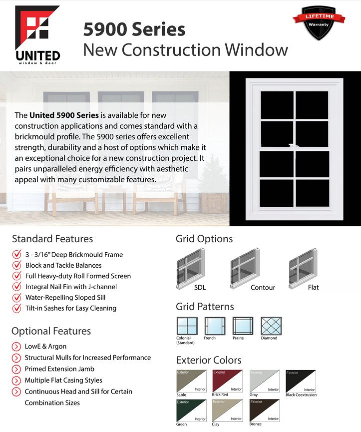 Vinyl New Construction Double Hung Windows