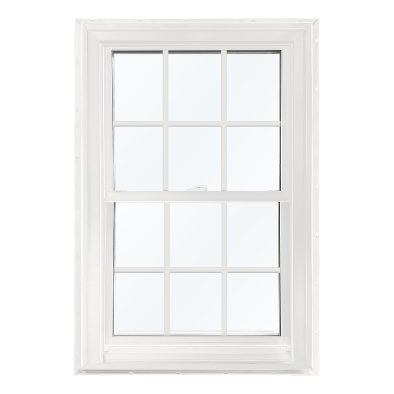 Vinyl New Construction Double Hung Window with Grids