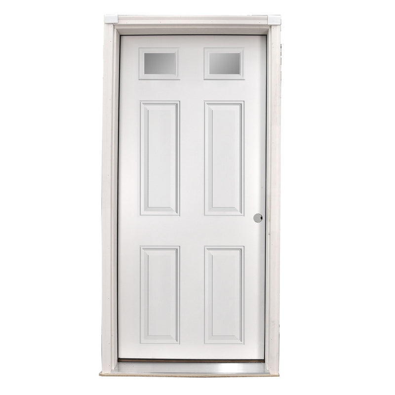 2 Lite Belleville Smooth Prehung Fiberglass Exterior Door