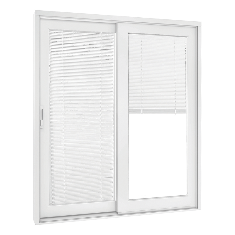 French Slider 670 Vinyl Slider Patio Door with Mini Blinds