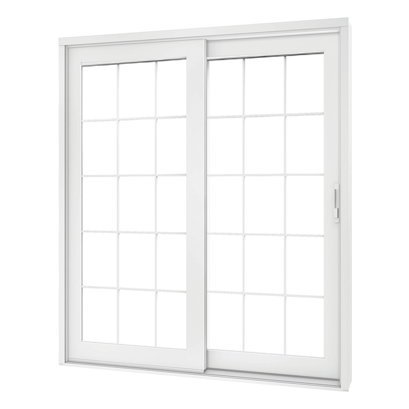 French Slider 670 Vinyl Slider Patio Door with Grilles Between the Glass