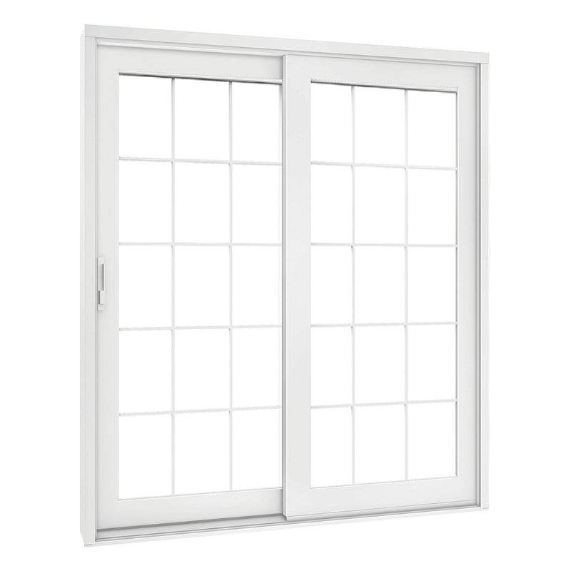 French Slider 670 Vinyl Slider Patio Door with Grilles Between the Glass