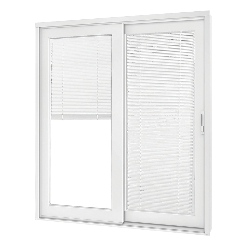 French Slider 670 Vinyl Slider Patio Door with Mini Blinds