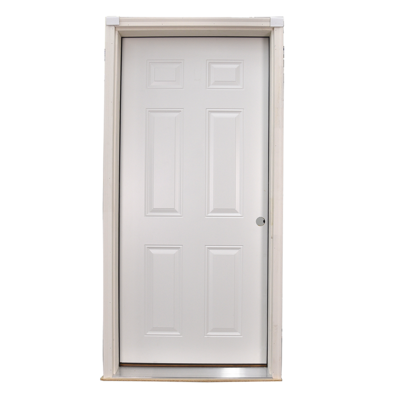 6 Panel Belleville Smooth Fiberglass Prehung Doors with Casing