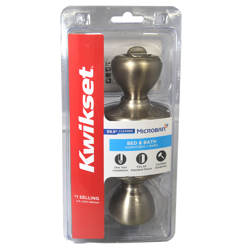 Kwikset 300T-15 CP Privacy Door Knob, Satin Nickel