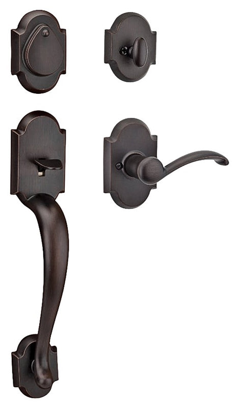 Kwikset 98001-379 Handleset, 1 Grade, Venetian Bronze, 2-3/8 x 2-3/4 in Backset, KW1 Keyway, 1-3/4 in Thick Door