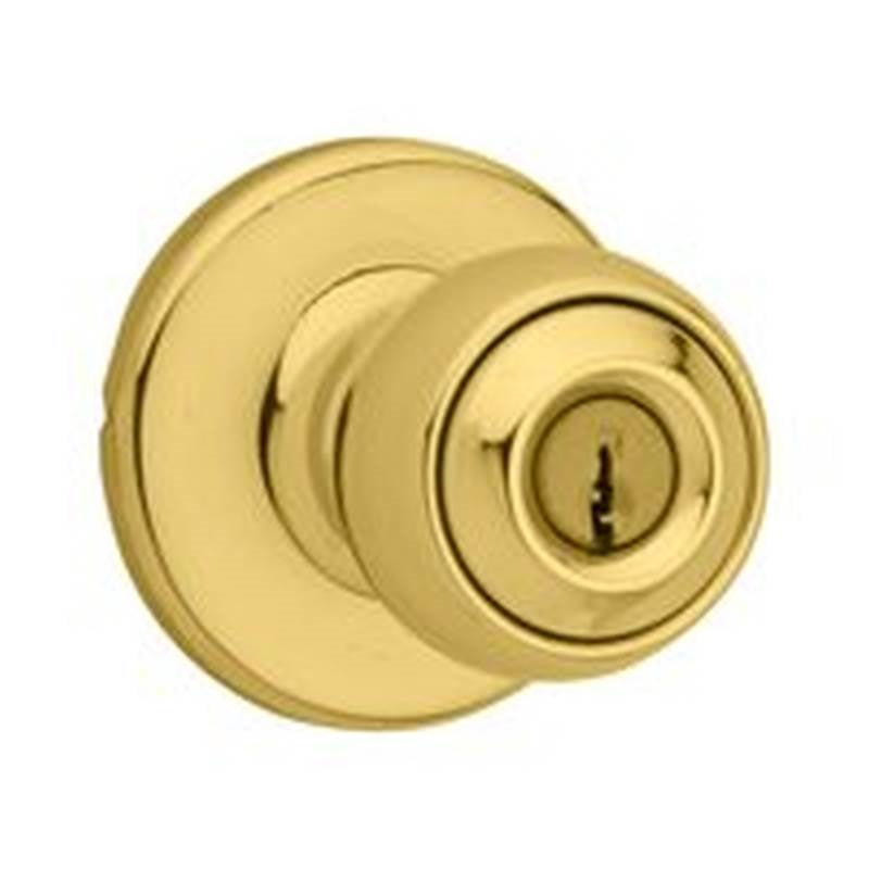 Kwikset 400P3CPK6 Keyed Entry Knob, Polished Brass