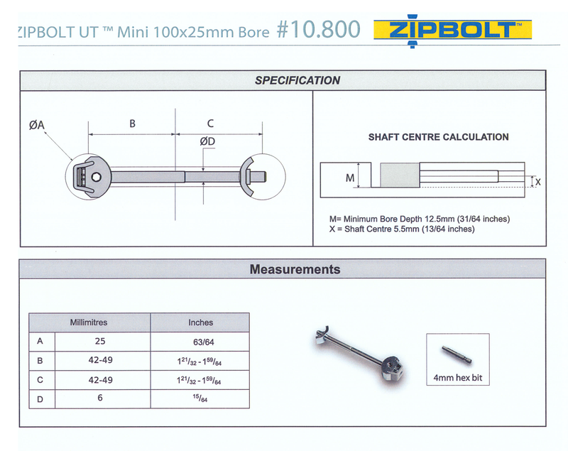 Zipbolt UT Mini Counter Top Connector 4 Pack