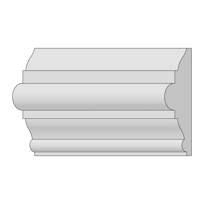 1-1/16" x 3" Primed Williamsburg Chair Rail, 16&