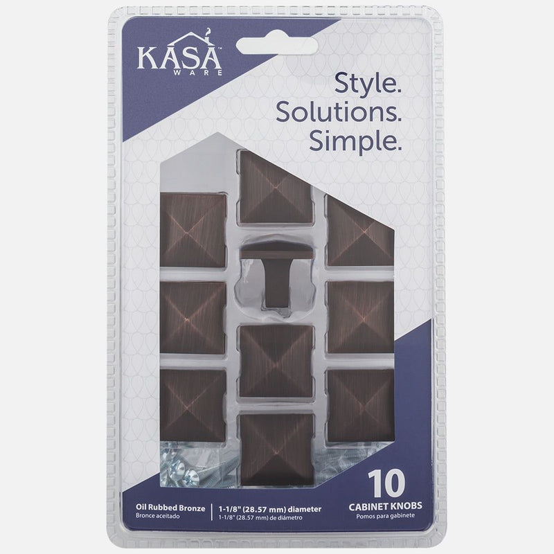 KasaWare 1-1/8" Pyramid Square Knob