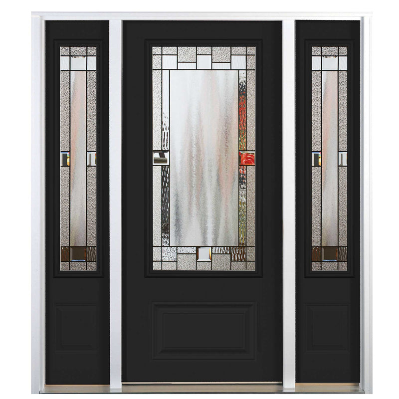 Exterior Steel Door 3/4 Lite Portrait Glass with Sidelites